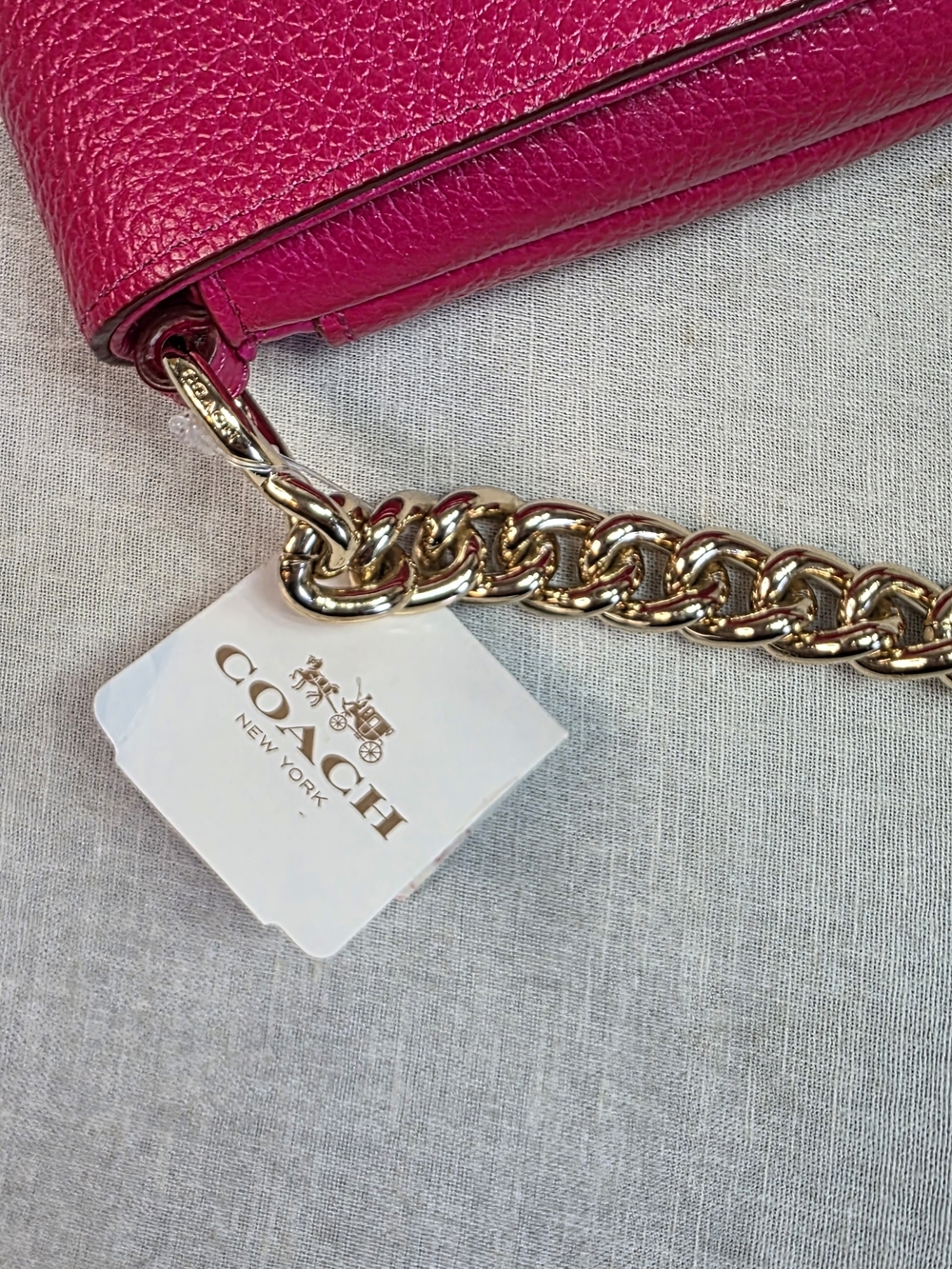 Coach Hot Pink Crossbody Turnlock Chain Shoulder Bag - Picture 5 of 11